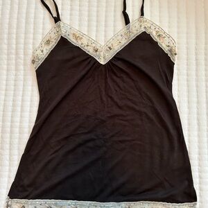 Banana Republic Black Top with Lace Detail